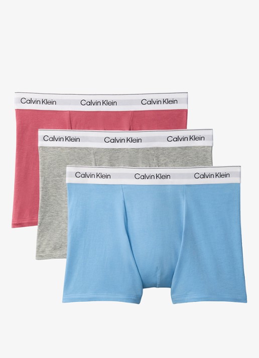Calvin Klein Boxerslips met logoband in 3-pack - voorkant 4 paars