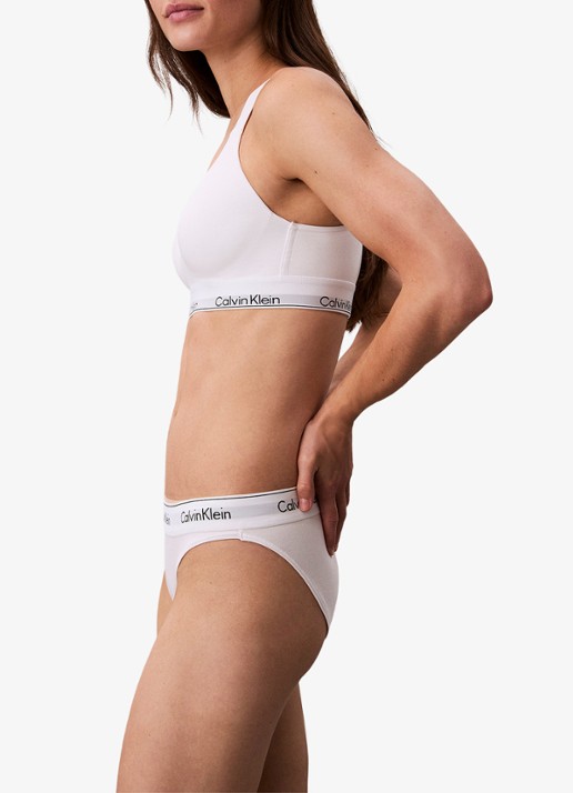 Calvin Klein Bralette met logoband - detail 4 wit