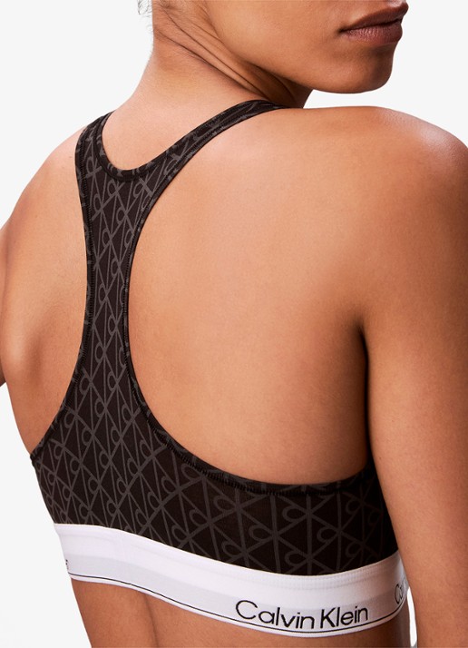 Calvin Klein Bralette met logoband - detail 3 antraciet