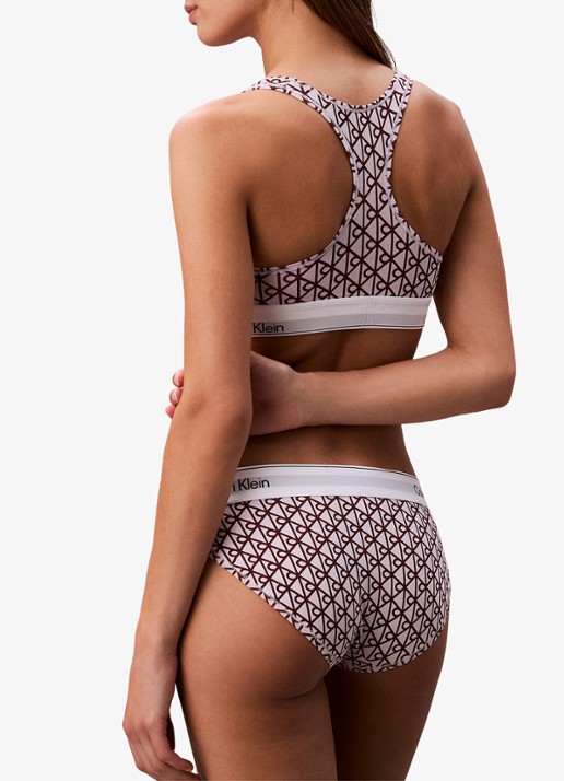 Calvin Klein Bralette met logoband - achterkant 5 roze