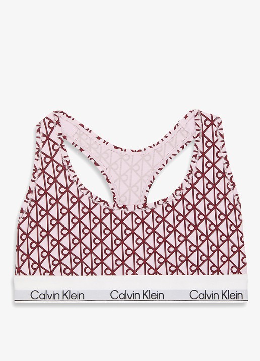 Calvin Klein Bralette met logoband - voorkant 6 roze