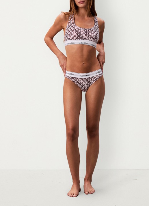 Calvin Klein Bralette met logoband - voorkant 7 roze