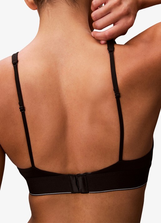 Calvin Klein Bralette met logoband - achterkant 6 zwart
