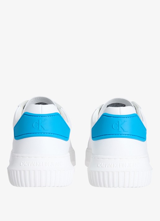 Calvin Klein CHUNKY LEATHER TRAINERS - achterkant 5 wit