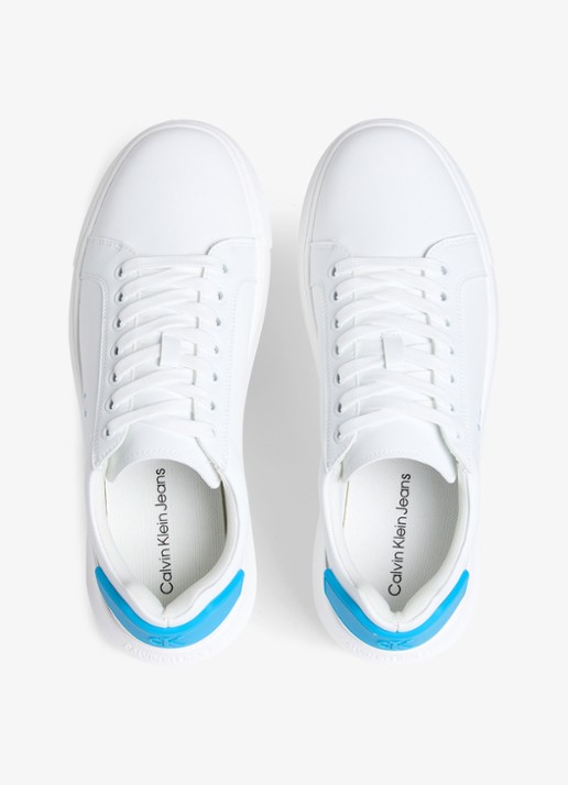 Calvin Klein CHUNKY LEATHER TRAINERS - detail 3 wit