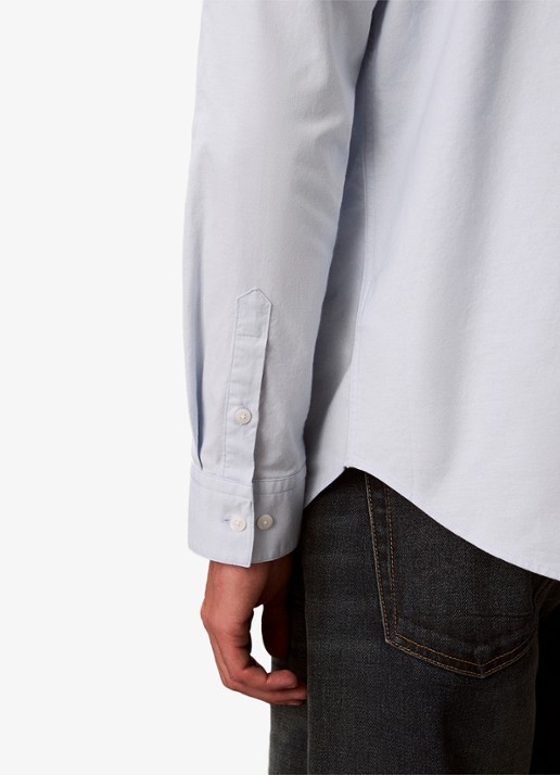 Calvin Klein Classix Oxford regular fit overhemd met logoborduring - detail 8 lichtblauw