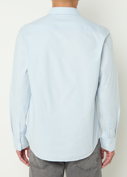 Calvin Klein Classix Oxford regular fit overhemd met logoborduring - achterkant 5 lichtblauw