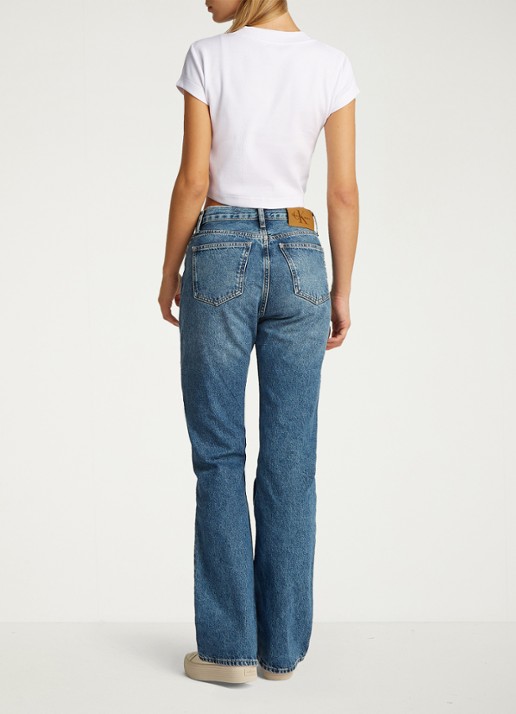 Calvin Klein Cropped T-shirt met logo - achterkant wit