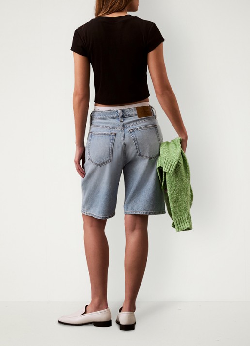 Calvin Klein Cropped T-shirt met logo - achterkant 7 zwart