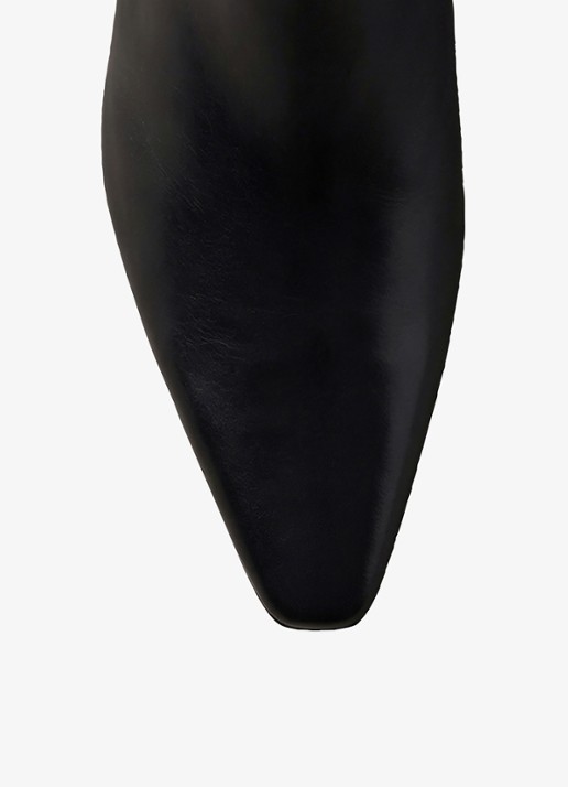 Calvin Klein Enkellaarsje van leer - detail 2 zwart