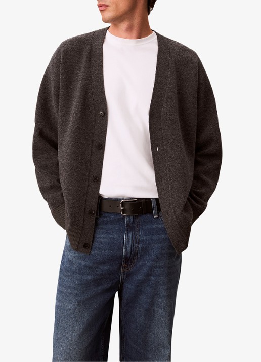 Calvin Klein Fijngebreid vest met logoborduring