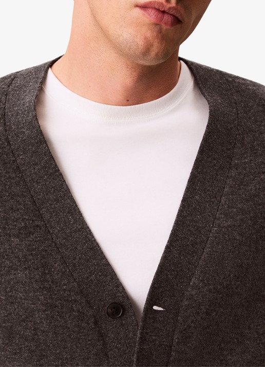 Calvin Klein Fijngebreid vest met logoborduring - detail 5 donkergrijs