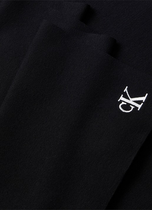 Calvin Klein Fijngebreide sjaal met logoborduring - detail 2 zwart