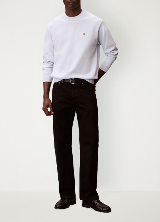 Calvin Klein Fijngebreide trui met logo - voorkant 5 lichtblauw
