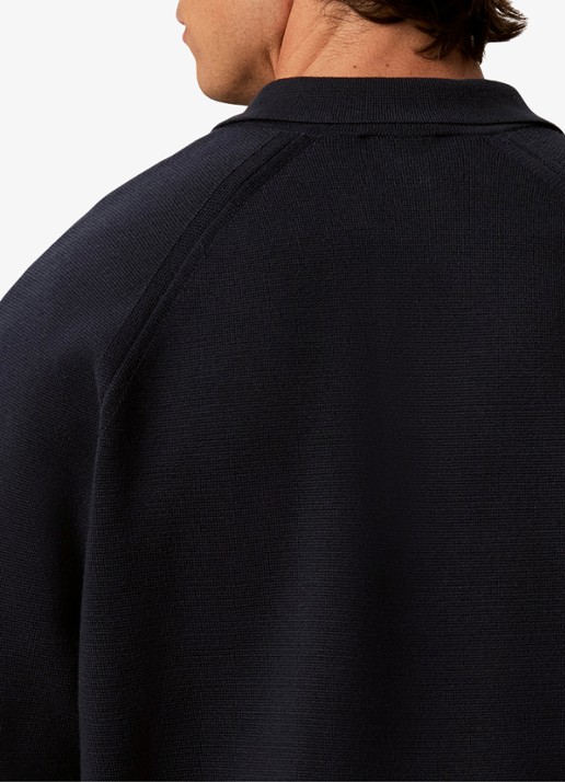 Calvin Klein Fijngebreide trui met logo - detail 4 donkerblauw