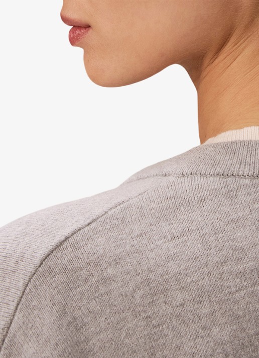 Calvin Klein Fijngebreide trui met logoborduring - detail 4 lichtgrijs