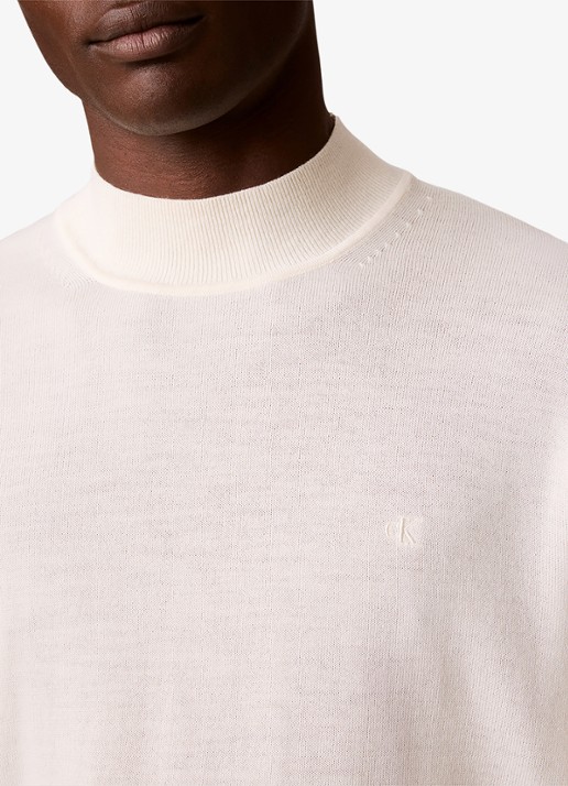 Calvin Klein Fijngebreide trui met logoborduring - detail 5 wit