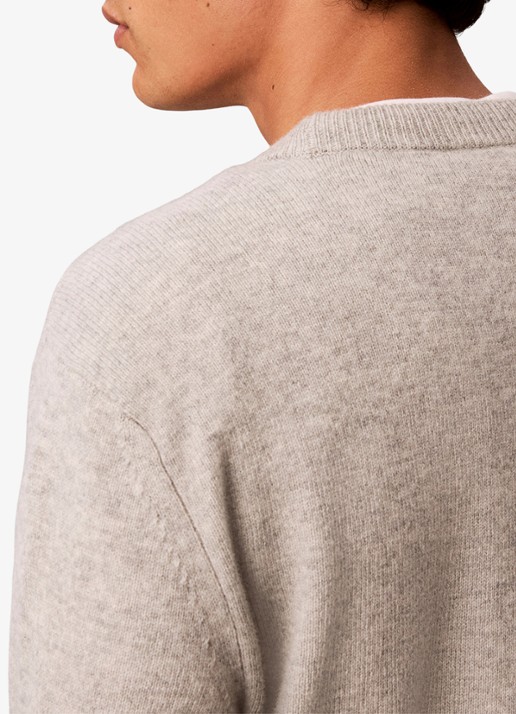 Calvin Klein Fijngebreide trui van wol - detail 6 lichtgrijs