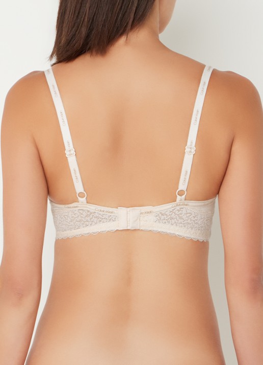 Calvin Klein Flirty voorgevormde balconette bh met kant - achterkant 4 wit