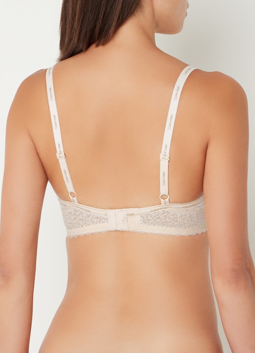 Calvin Klein Flirty voorgevormde balconette bh met kant - achterkant gebroken wit