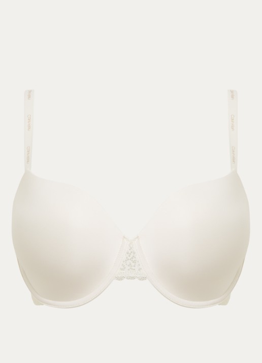 Calvin Klein Flirty voorgevormde balconette bh met kant - voorkant 4 gebroken wit