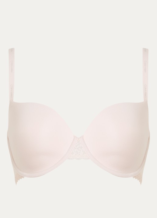 Calvin Klein Flirty voorgevormde balconette bh met kant - voorkant 4 lichtroze