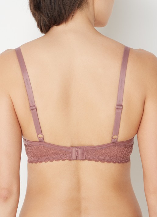 Calvin Klein Flirty voorgevormde balconette bh met kant - achterkant 5 bordeauxrood