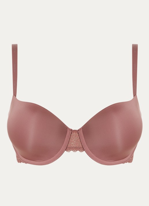 Calvin Klein Flirty voorgevormde balconette bh met kant - voorkant 3 bordeauxrood