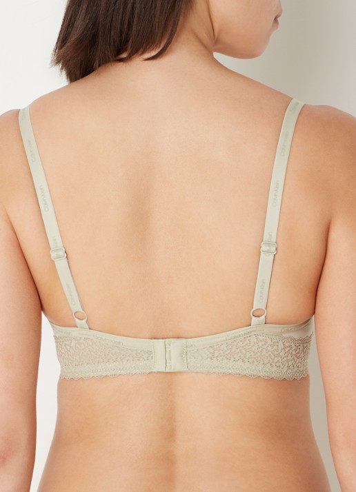 Calvin Klein Flirty voorgevormde balconette bh met kant - achterkant 4 lindegroen