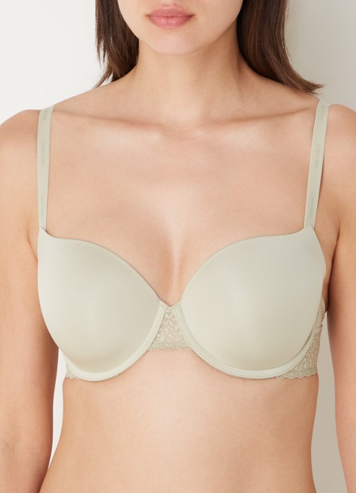 Calvin Klein Flirty voorgevormde balconette bh met kant - detail lindegroen