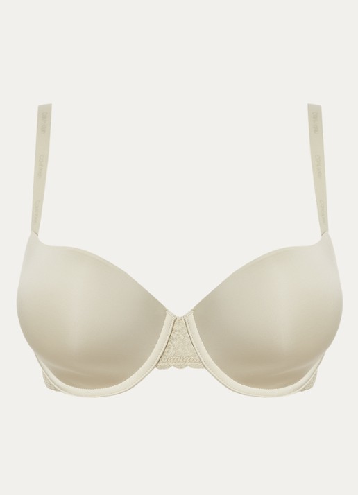 Calvin Klein Flirty voorgevormde balconette bh met kant - voorkant 3 lindegroen