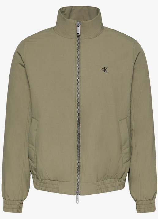 Calvin Klein Gewatteerd jack met logo - voorkant dusty olive-ldy /  groen