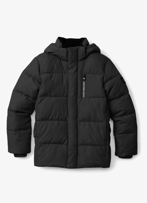 Calvin Klein Gewatteerde jas met afneembare capuchon - detail 8 zwart