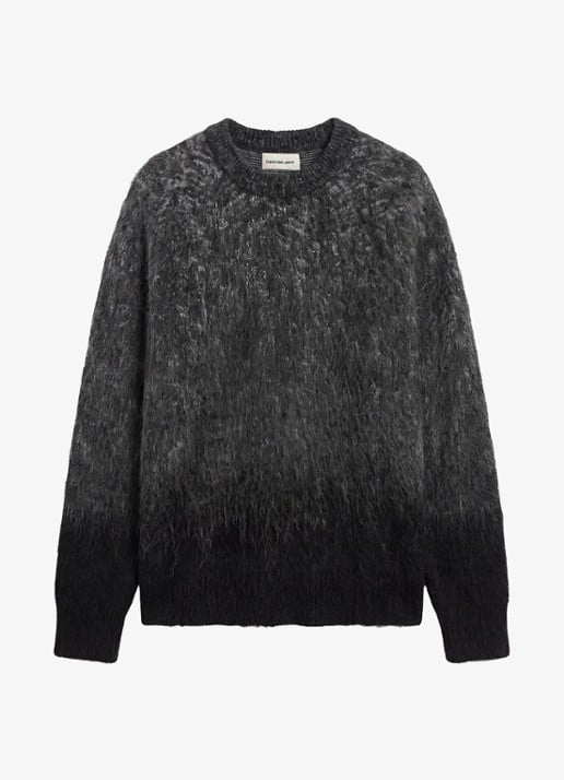 Calvin Klein Grofgebreide trui met ombré-effect - voorkant donkergrijs