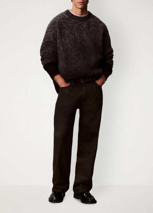 Calvin Klein Grofgebreide trui met ombré-effect - voorkant 2 donkergrijs