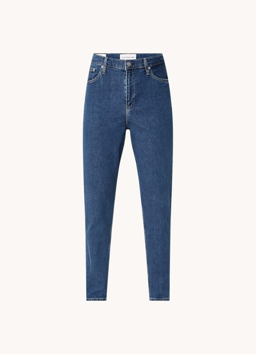 Calvin Klein High waist mom jeans met medium wassing  - voorkant 2 indigo
