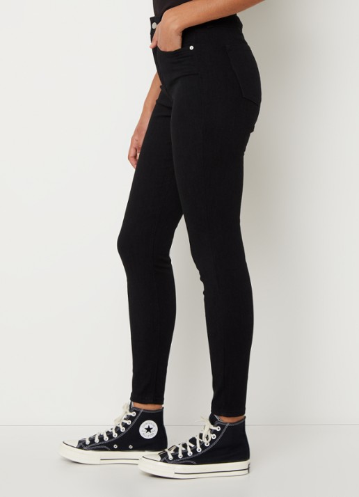 Calvin Klein High waist skinny  jeans met gekleurde wassing - detail 4 zwart
