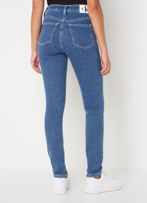 Calvin Klein High waist skinny jeans met medium wassing  - achterkant 5 denim