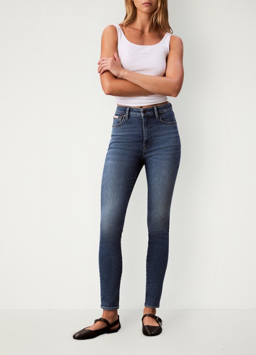Calvin Klein High waist skinny jeans met steekzakken - voorkant 2 jeans