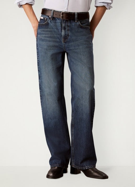 Calvin Klein High waist straight fit jeans met medium wassing