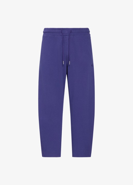 Calvin Klein High waist straight fit joggingbroek met steekzakken - voorkant donkerblauw