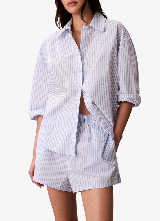 Calvin Klein High waist straight fit korte broek met streepprint