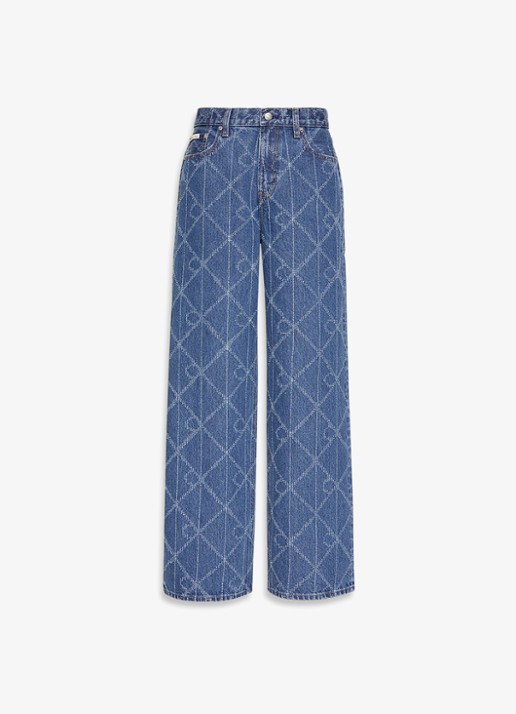Calvin Klein High waist wide fit jeans met logoprint