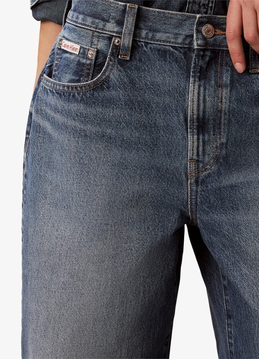 Calvin Klein High waist wide fit jeans met medium wassing - detail 5 denim