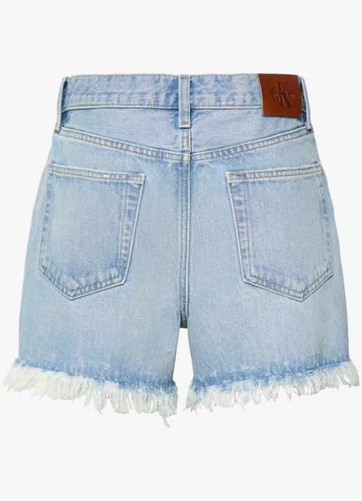 Calvin Klein High waist wide leg korte broek van denim - achterkant denim