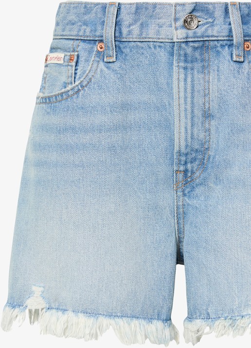 Calvin Klein High waist wide leg korte broek van denim - detail 2 denim