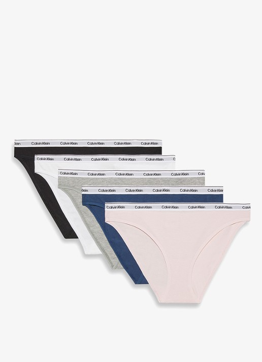 Calvin Klein Hipster met logoband in 5-pack - achterkant multicolor