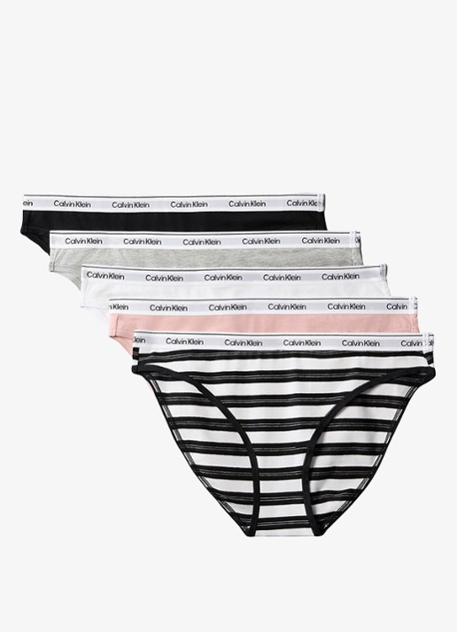 Calvin Klein Hipster met logoband in 5-pack - voorkant 5 roze