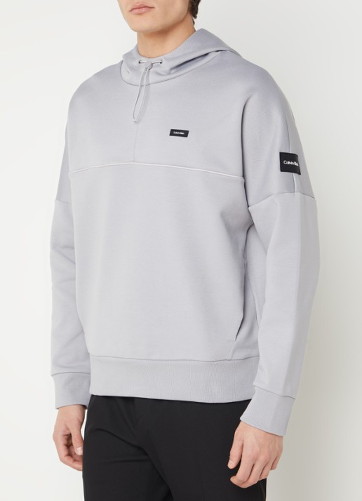 Calvin Klein Hoodie in piqué katoenblend met logo