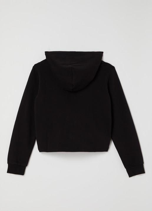 Calvin Klein Hoodie met geknoopt detail - voorkant 3 zwart